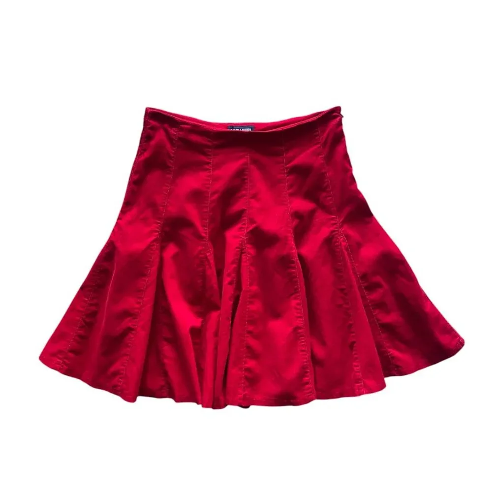 Ralph Lauren Red Corduroy Flounce Skirt – Girls 12 (NWOT)